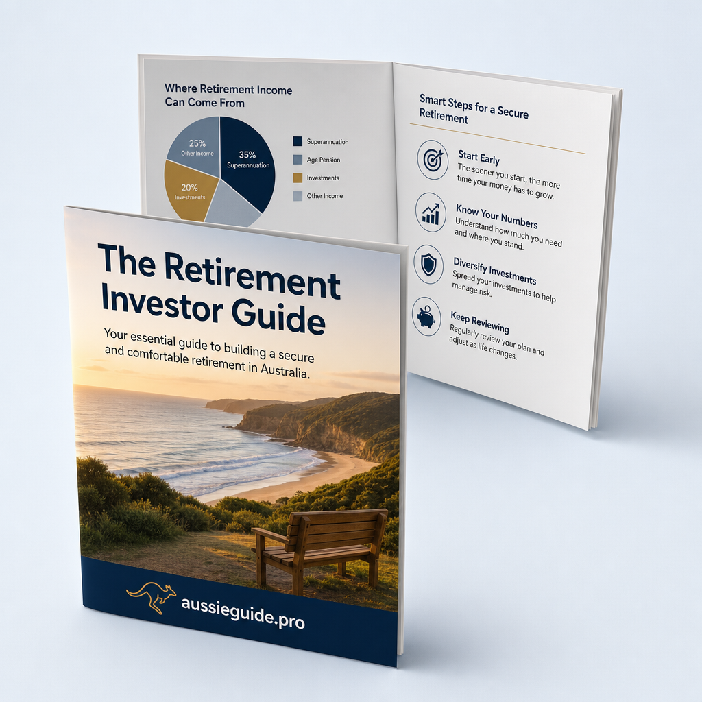 Professional retirement investor guide brochure shown in 3D